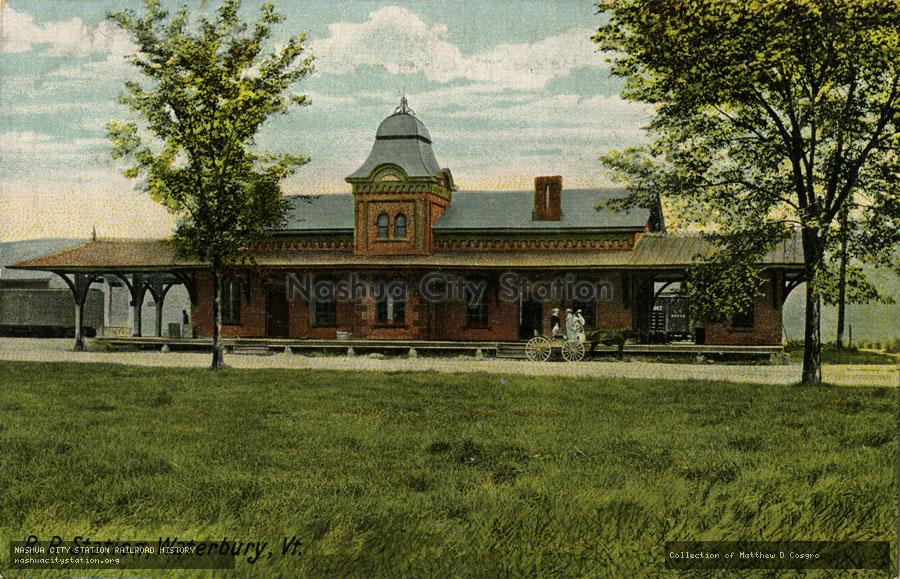 Postcard: Railroad Station, Waterbury, Vermont